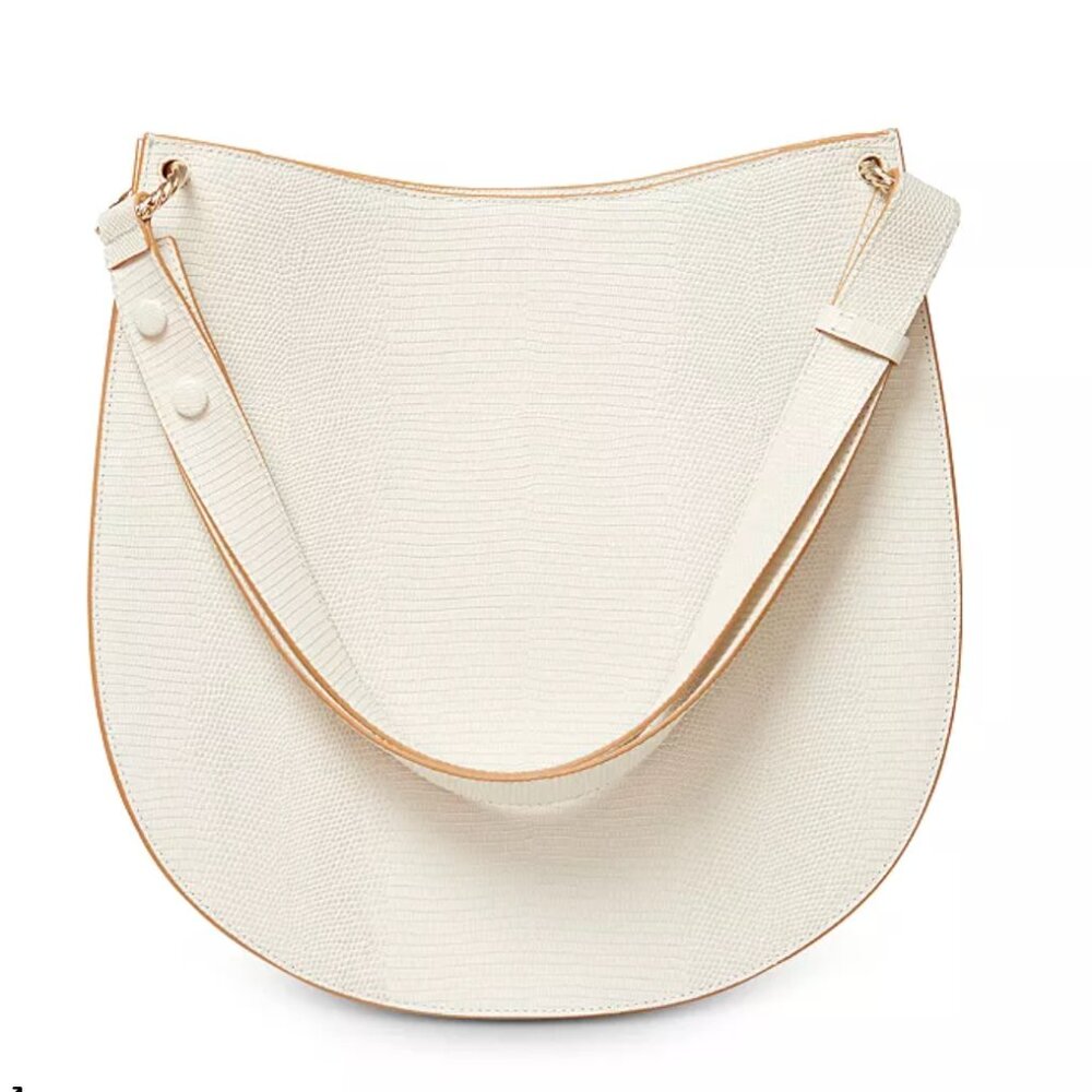 LOEFFLER RANDALL Caroline embossed cream bag, retail $495